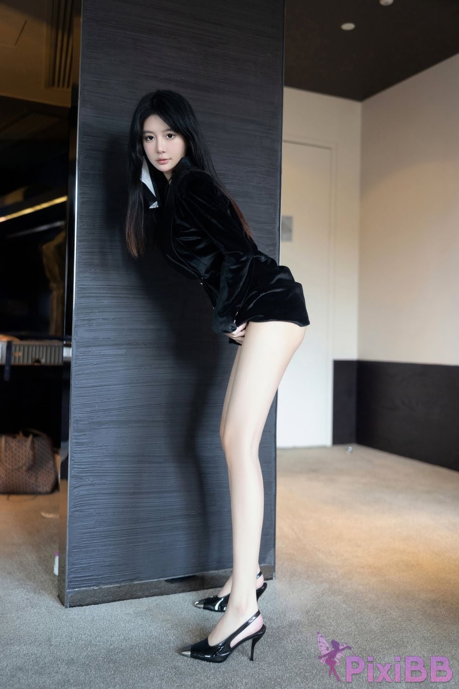 XR Uncensored Xie Xiaoan R18 XIUREN model Black rope bondage PixiBB.COM 016.JPEG