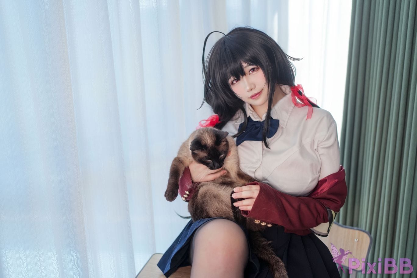 Cosplayer Ah Ban is very happy today azur lane Dafeng jk PixiBB.COM 001