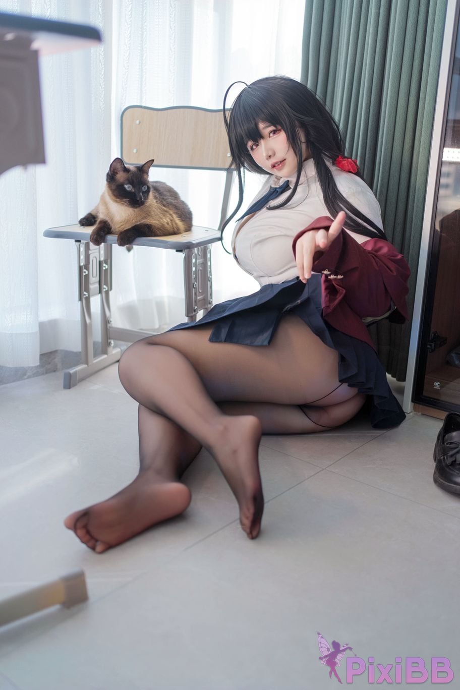 Cosplayer Ah Ban is very happy today azur lane Dafeng jk PixiBB.COM 002
