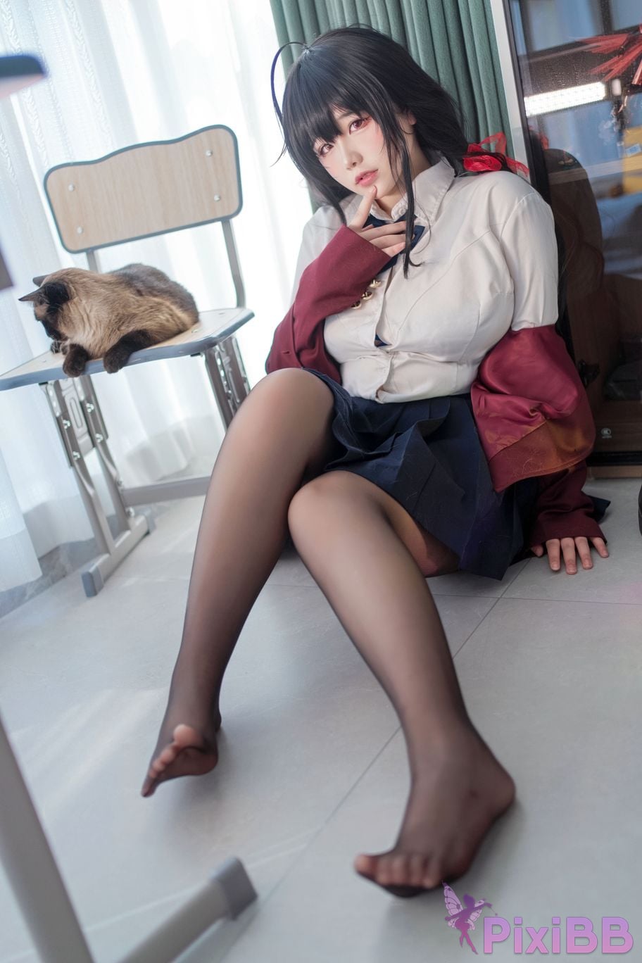 Cosplayer Ah Ban is very happy today azur lane Dafeng jk PixiBB.COM 003