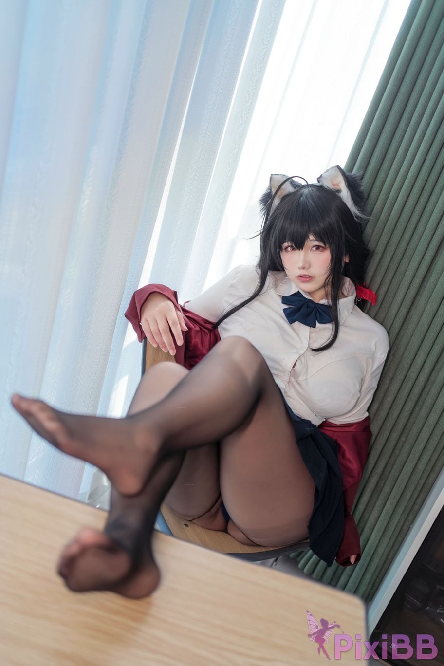 Cosplayer Ah Ban is very happy today azur lane Dafeng jk PixiBB.COM 006