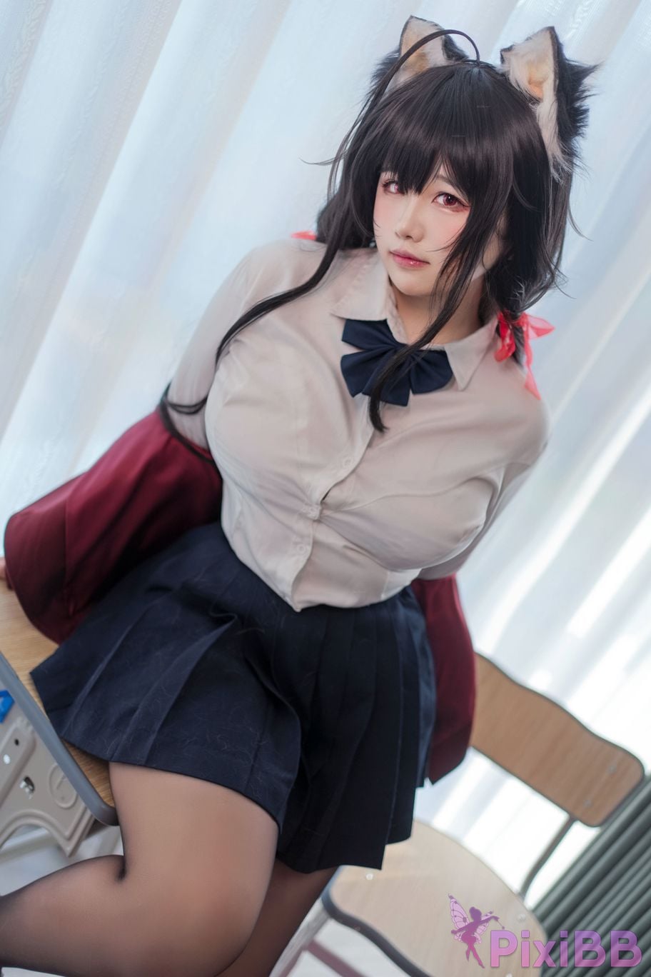 Cosplayer Ah Ban is very happy today azur lane Dafeng jk PixiBB.COM 010