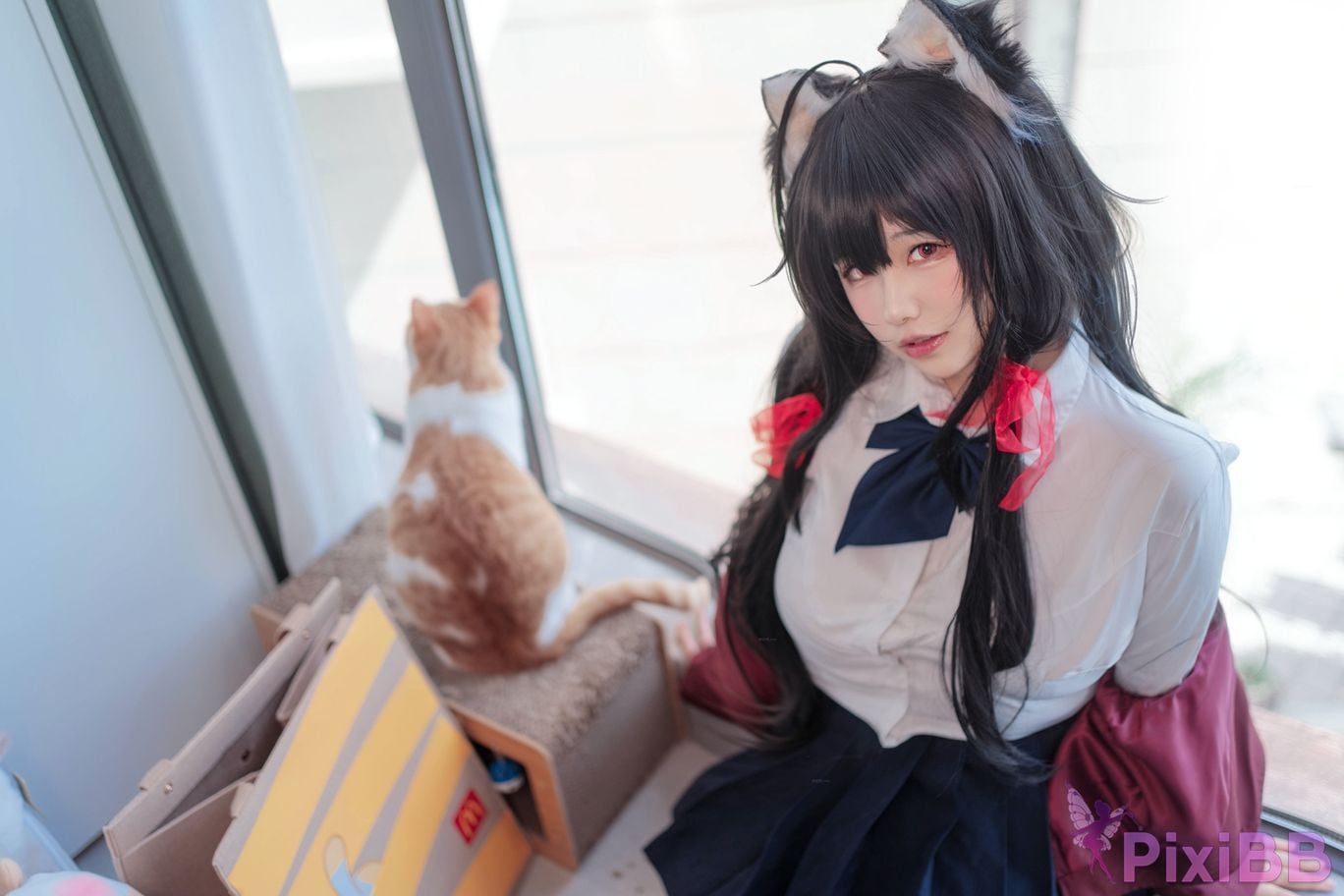 Cosplayer Ah Ban is very happy today azur lane Dafeng jk PixiBB.COM 011
