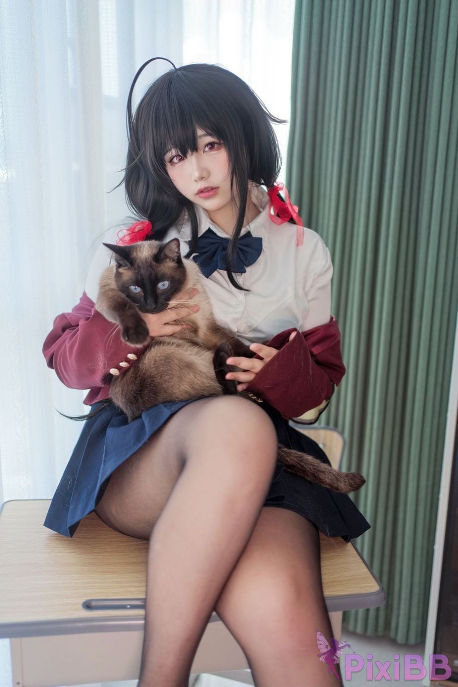 Cosplayer Ah Ban is very happy today azur lane Dafeng jk PixiBB.COM 012
