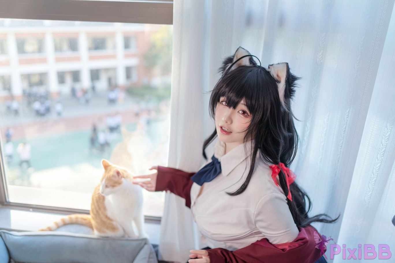 Cosplayer Ah Ban is very happy today azur lane Dafeng jk PixiBB.COM 013