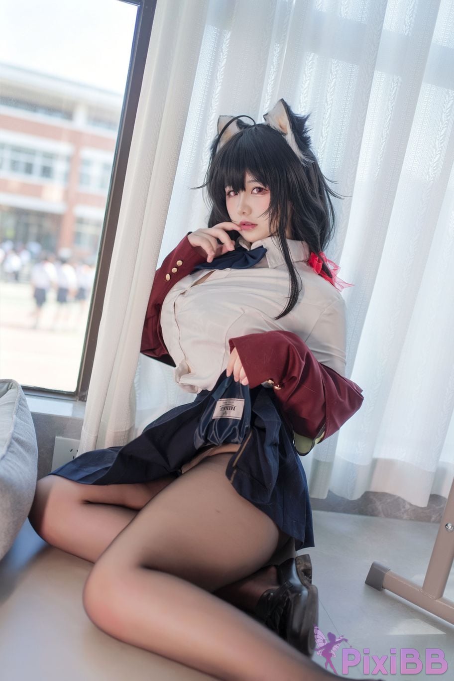 Cosplayer Ah Ban is very happy today azur lane Dafeng jk PixiBB.COM 014
