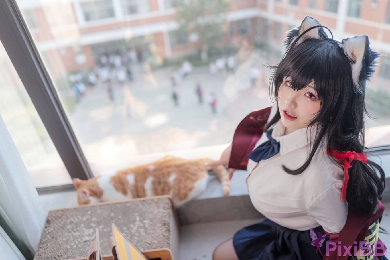 Cosplayer Ah Ban is very happy today azur lane Dafeng jk PixiBB.COM 019