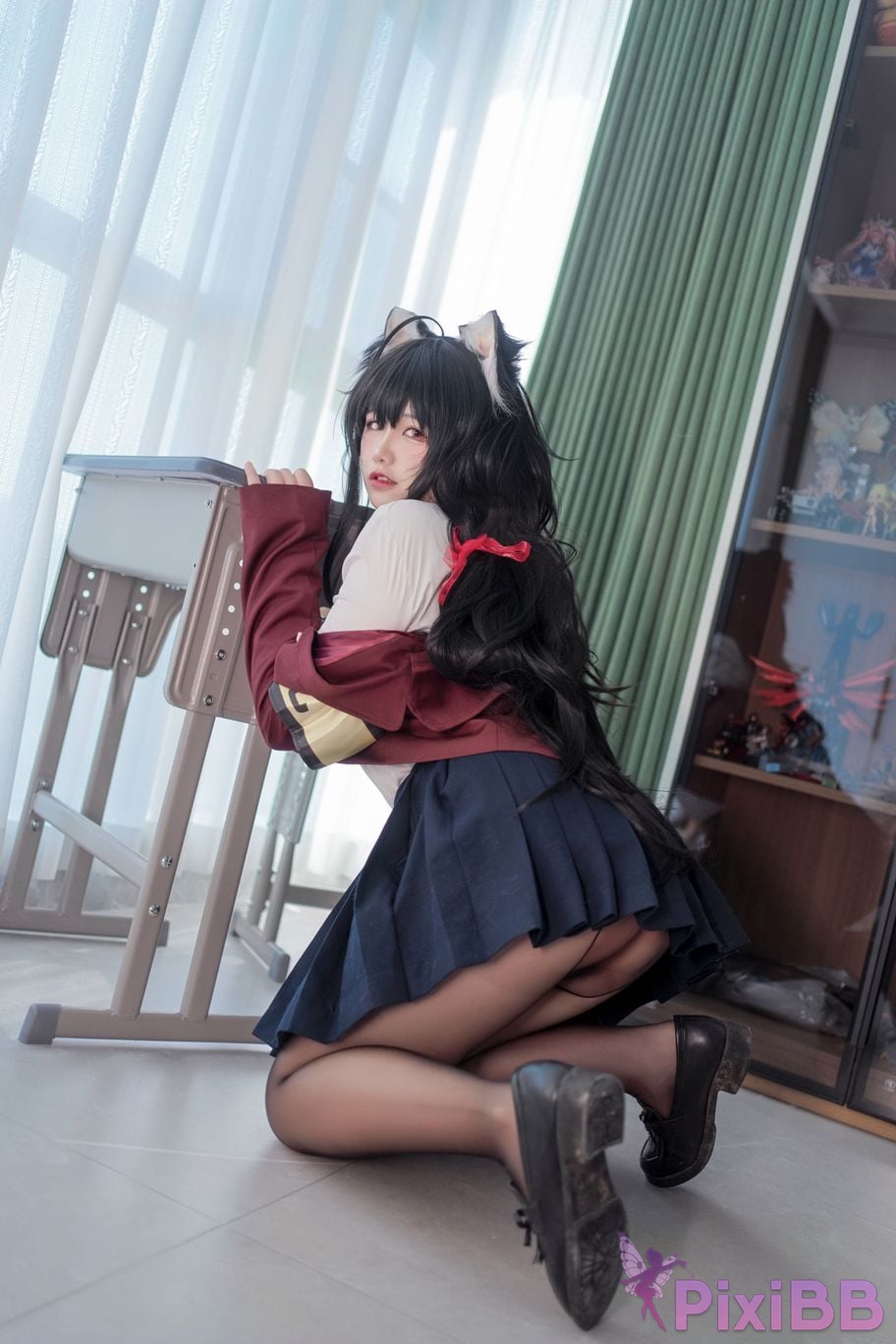 Cosplayer Ah Ban is very happy today azur lane Dafeng jk PixiBB.COM 025