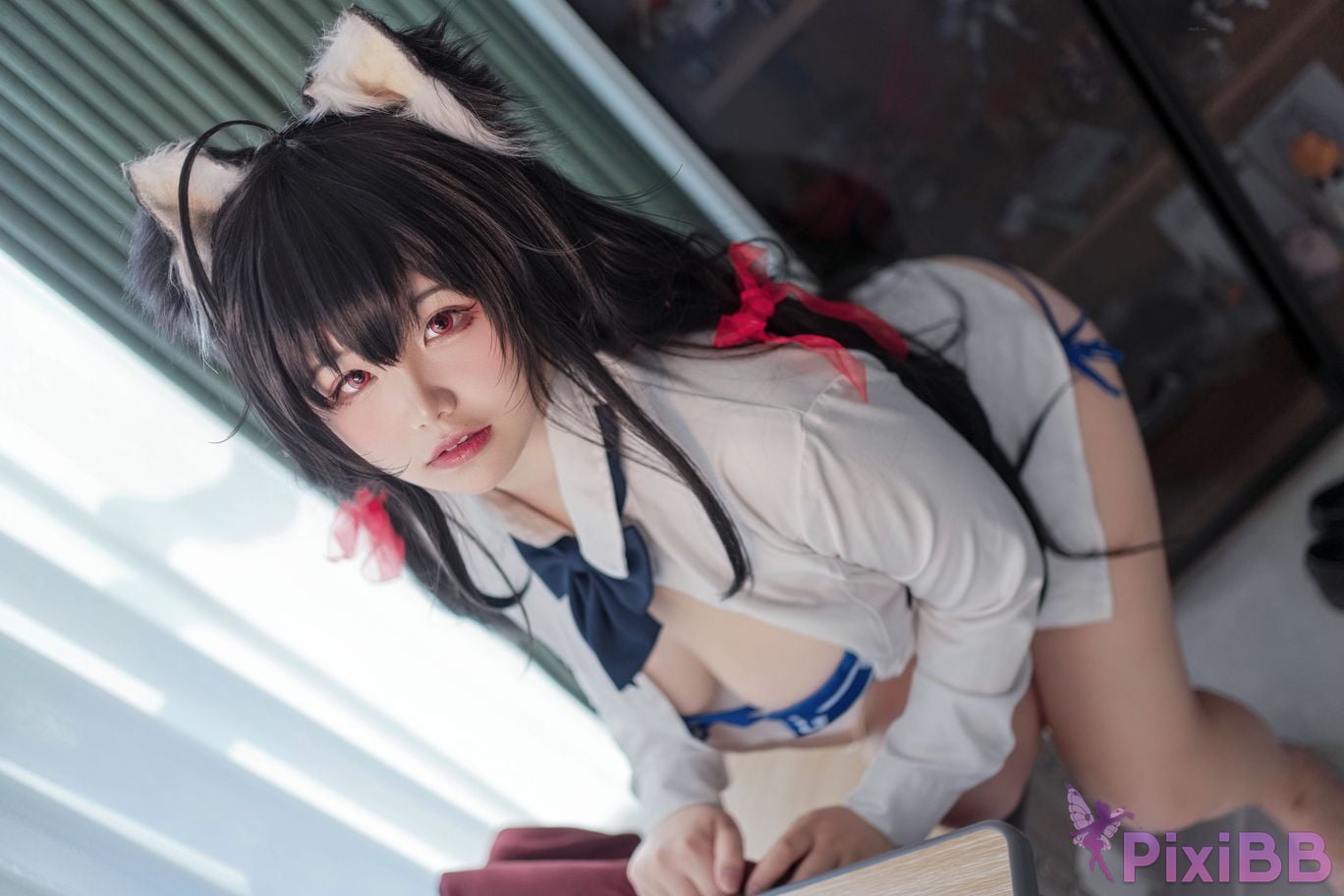 Cosplayer Ah Ban is very happy today azur lane Dafeng jk PixiBB.COM 036