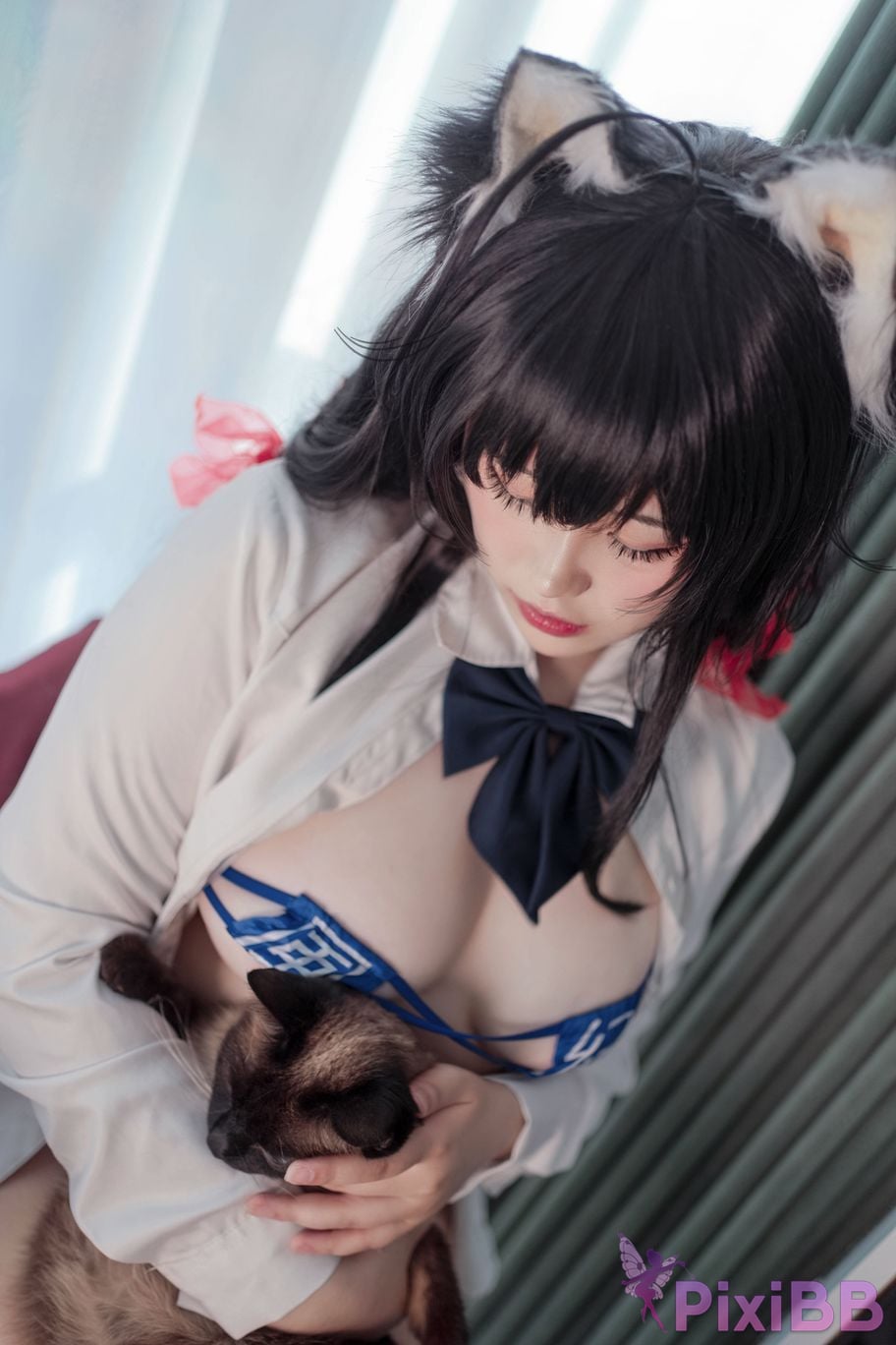 Cosplayer Ah Ban is very happy today azur lane Dafeng jk PixiBB.COM 041