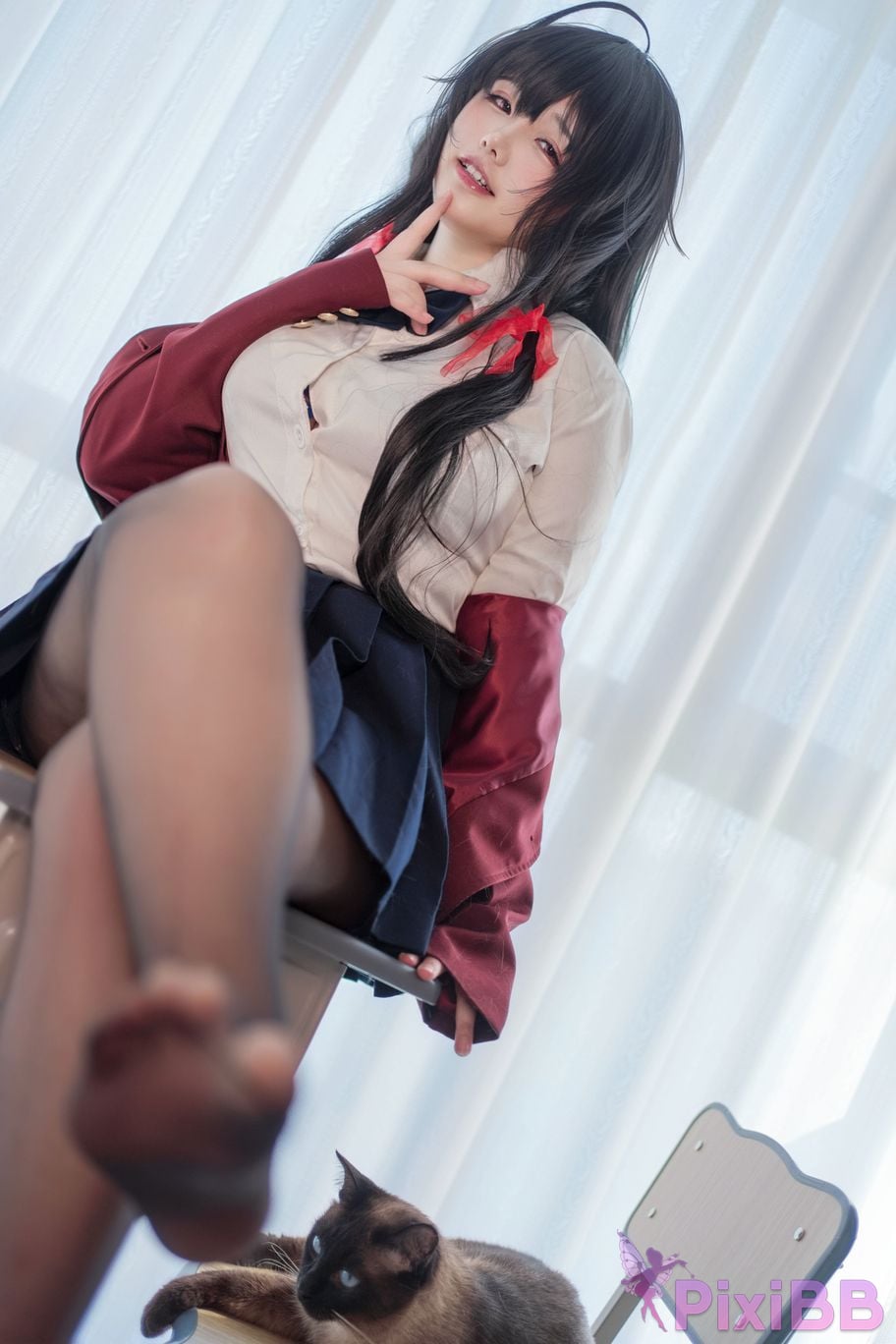 Cosplayer Ah Ban is very happy today azur lane Dafeng jk PixiBB.COM 055