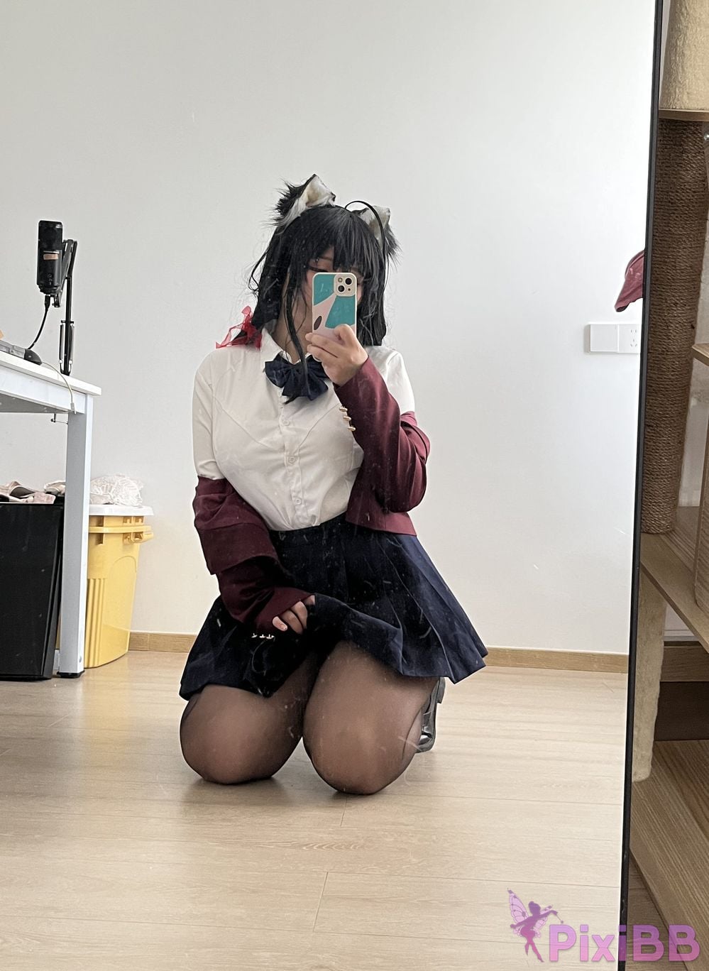 Cosplayer Ah Ban is very happy today azur lane Dafeng jk PixiBB.COM 064