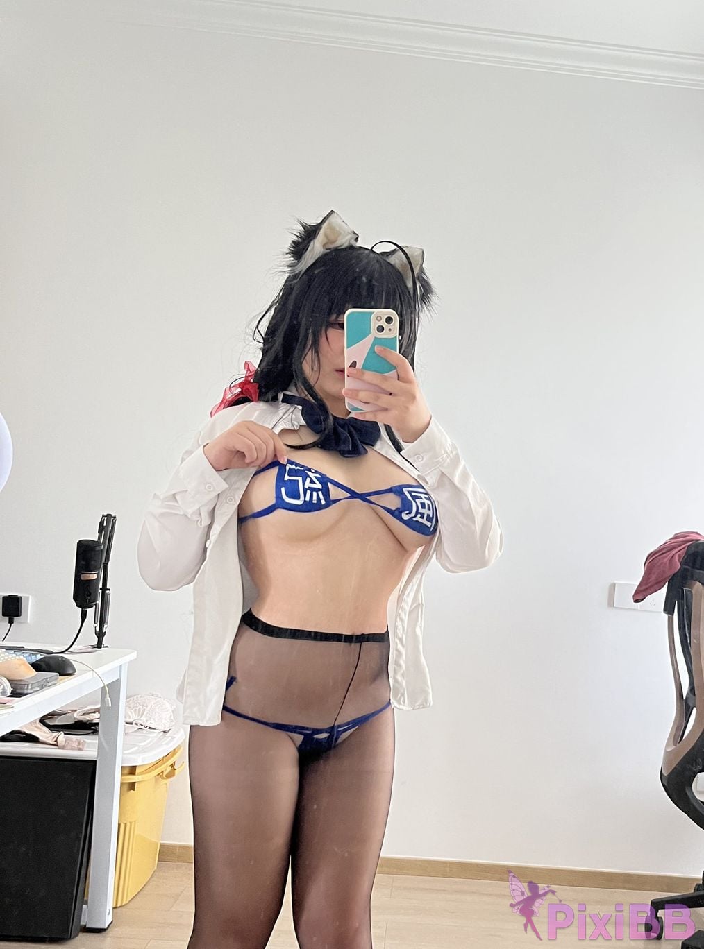 Cosplayer Ah Ban is very happy today azur lane Dafeng jk PixiBB.COM 097