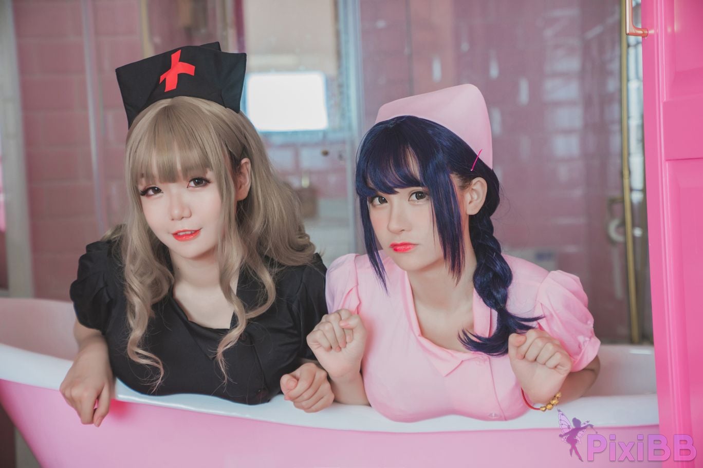 Cosplayer Yoko Zhai Xia Ono platinum Saki front feather rr Four people in pairs with girlfriends PixiBB.COM 042