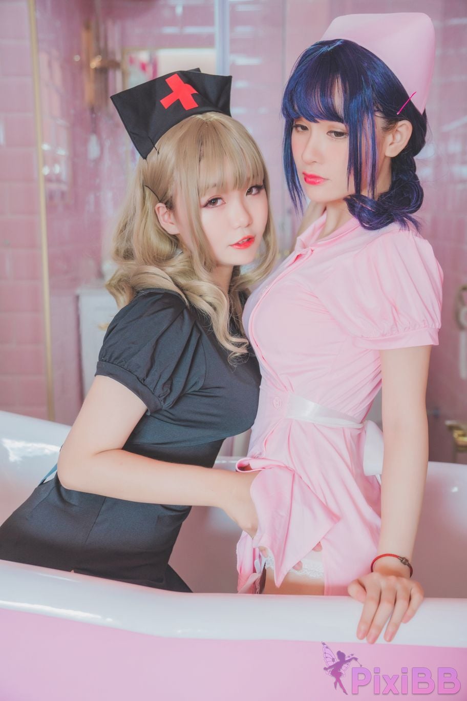 Cosplayer Yoko Zhai Xia Ono platinum Saki front feather rr Four people in pairs with girlfriends PixiBB.COM 045