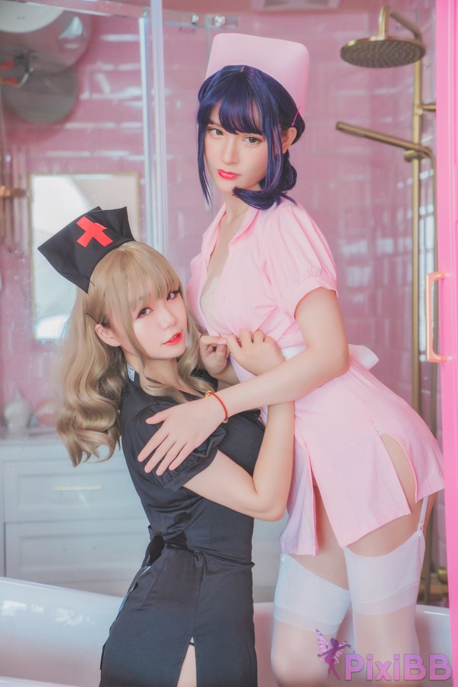 Cosplayer Yoko Zhai Xia Ono platinum Saki front feather rr Four people in pairs with girlfriends PixiBB.COM 056