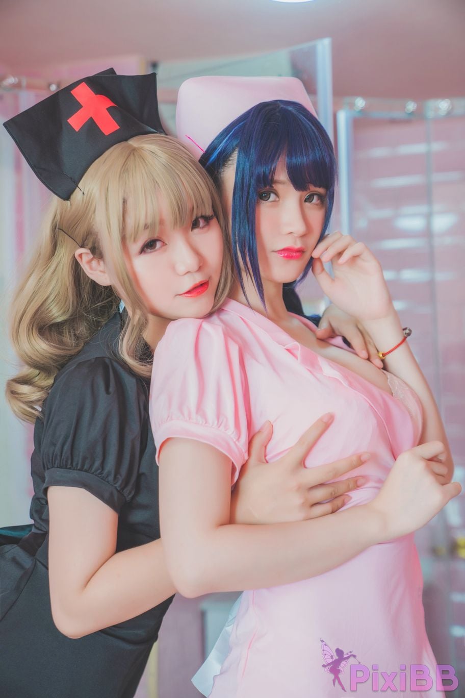 Cosplayer Yoko Zhai Xia Ono platinum Saki front feather rr Four people in pairs with girlfriends PixiBB.COM 060