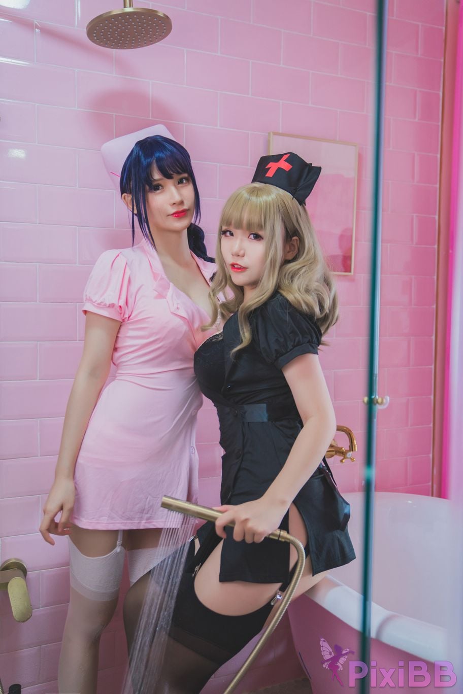 Cosplayer Yoko Zhai Xia Ono platinum Saki front feather rr Four people in pairs with girlfriends PixiBB.COM 074