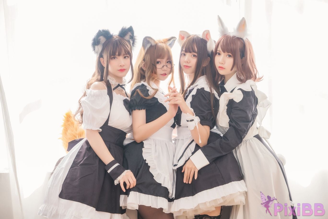 Cosplayer Yoko Zhai Xia Ono platinum Saki front feather rr Four people in pairs with girlfriends PixiBB.COM 101
