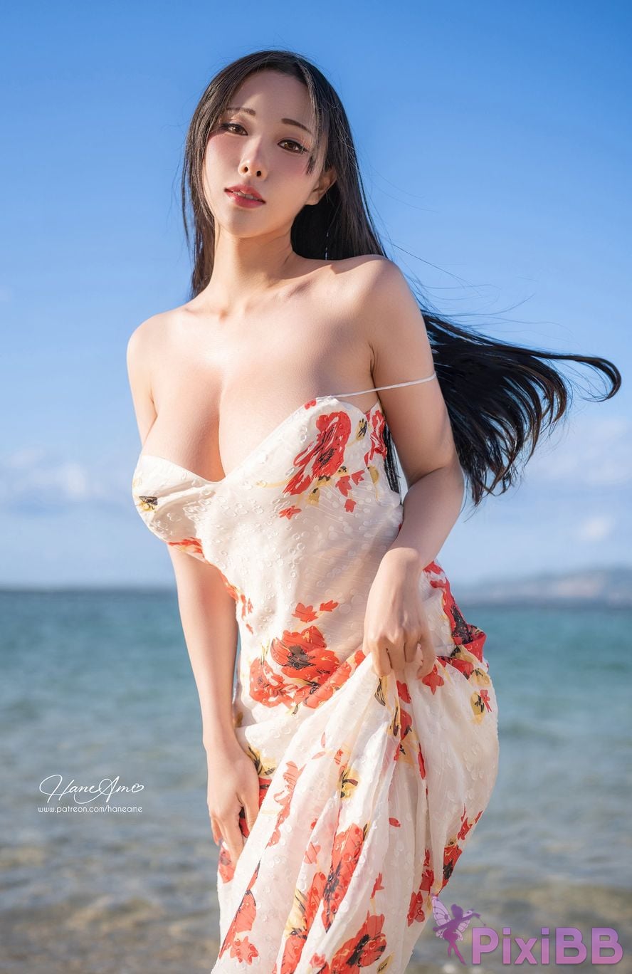 HaneAme Okinawa Hibiscu Red Dress PixiBB.COM 1