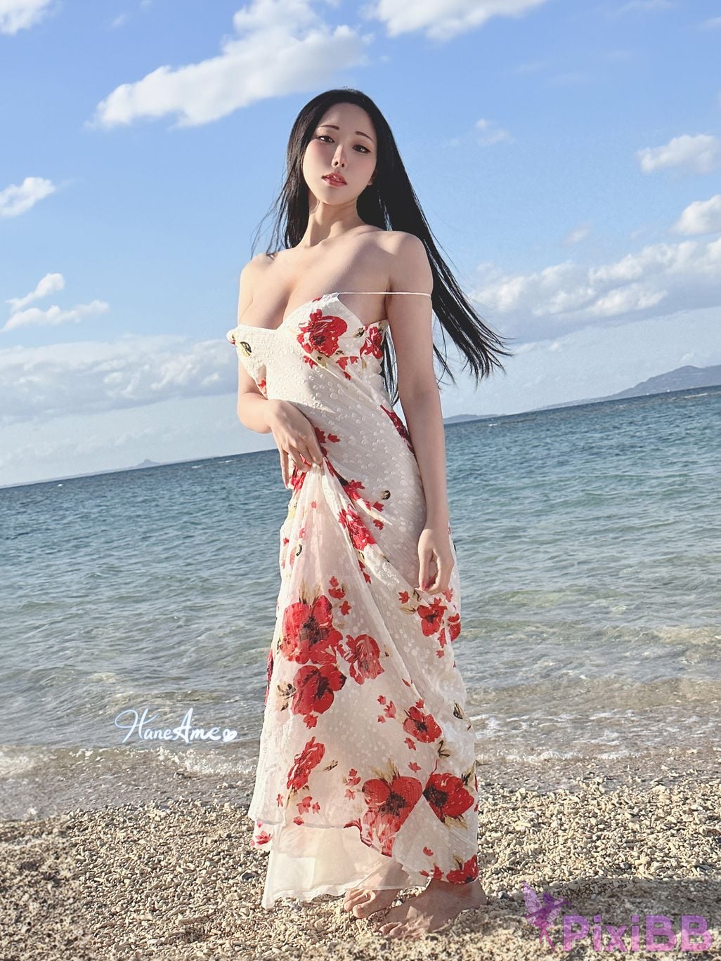 HaneAme Okinawa Hibiscu Red Dress PixiBB.COM 15