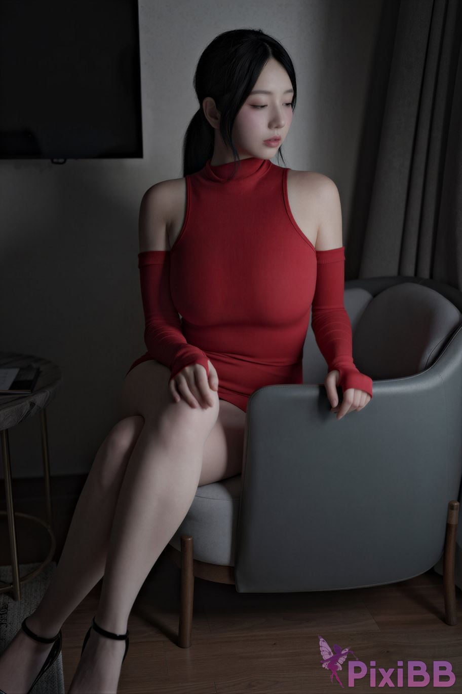 AI Enhanced X LEVEL Suji profit Vol.82 Meshed RED PixiBB.COM 001