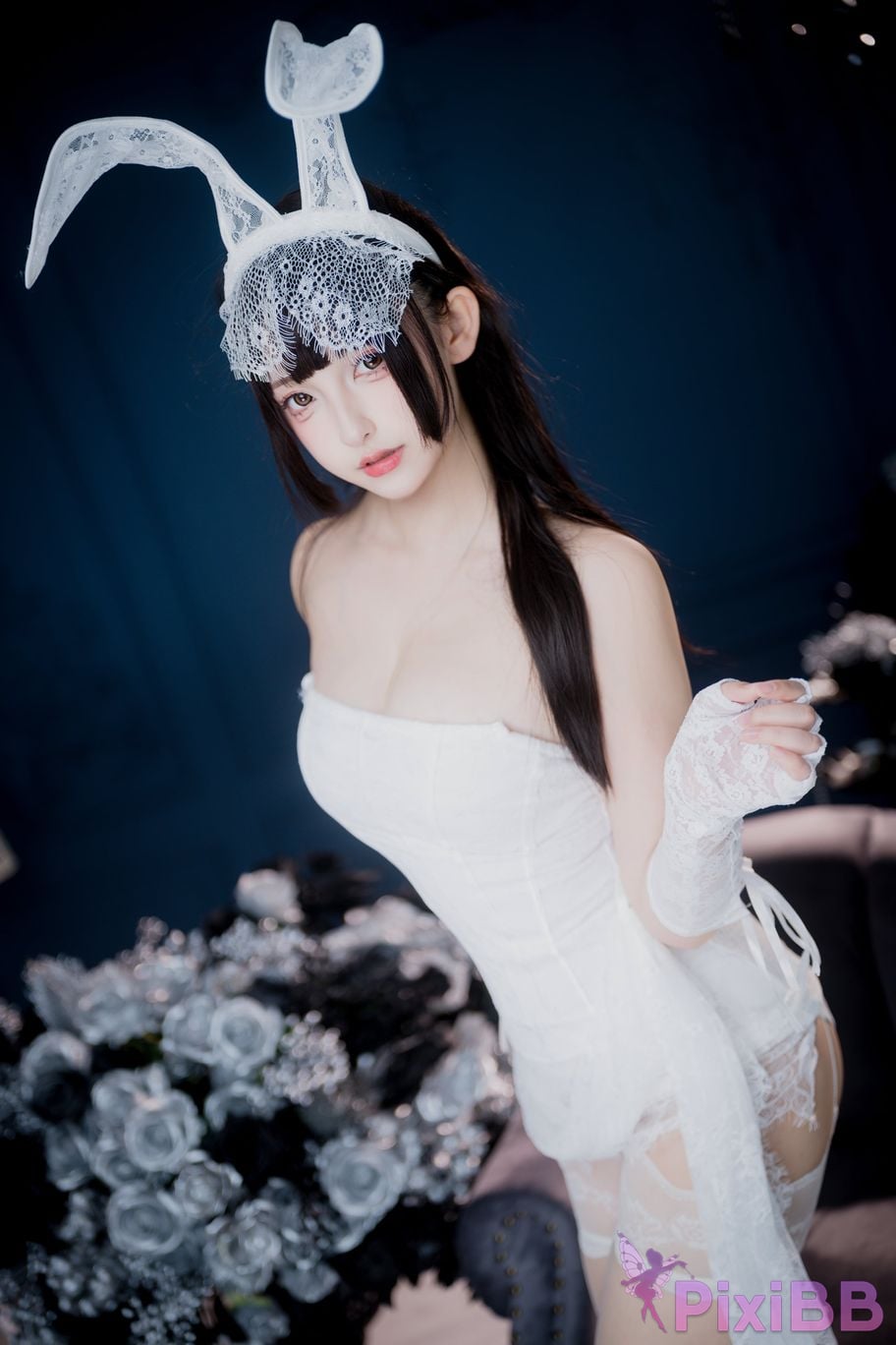 Cosplayer Kagurazaka Midwinter white gauze fantasy PixiBB.COM 044