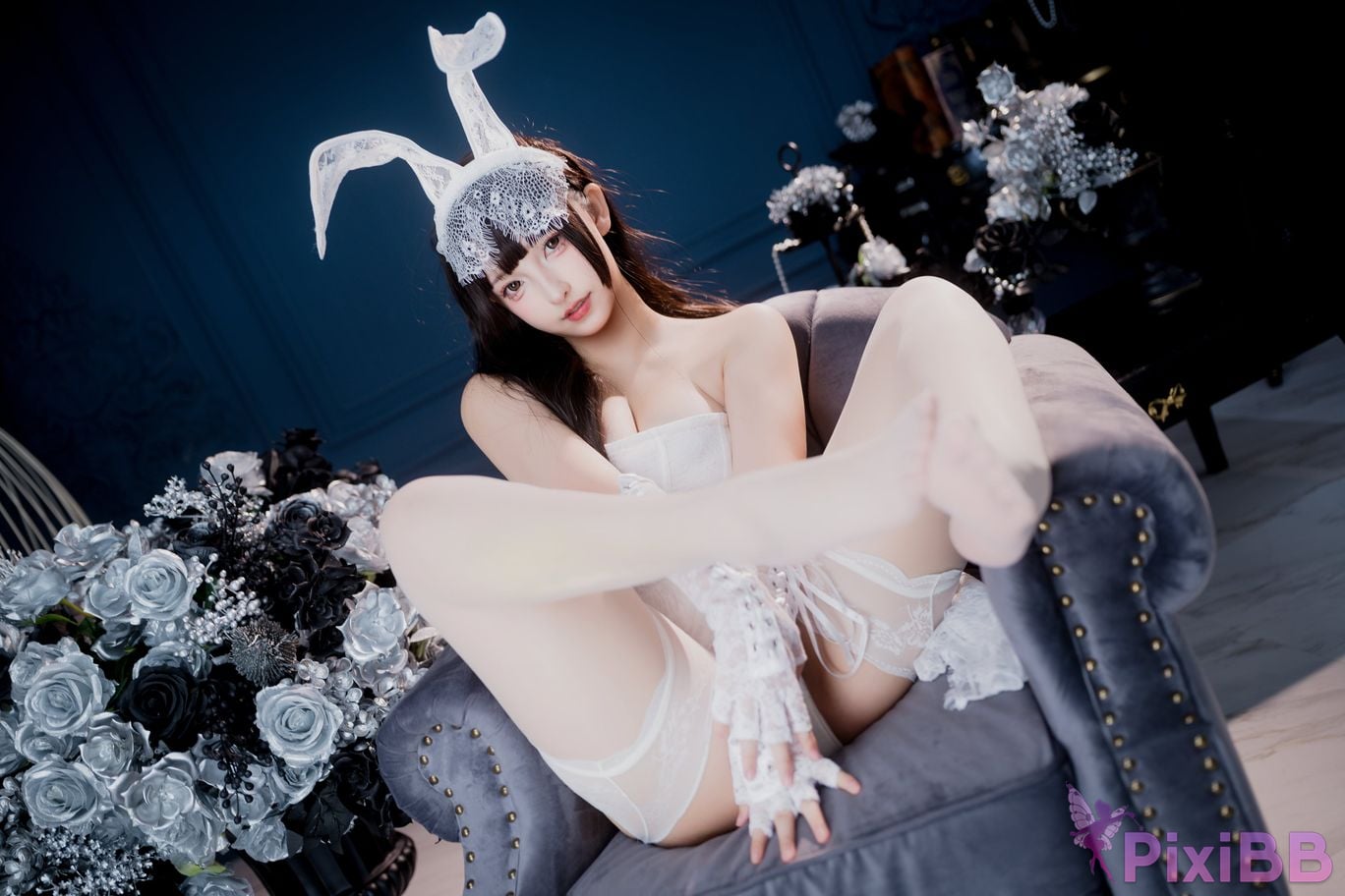 Cosplayer Kagurazaka Midwinter white gauze fantasy PixiBB.COM 065