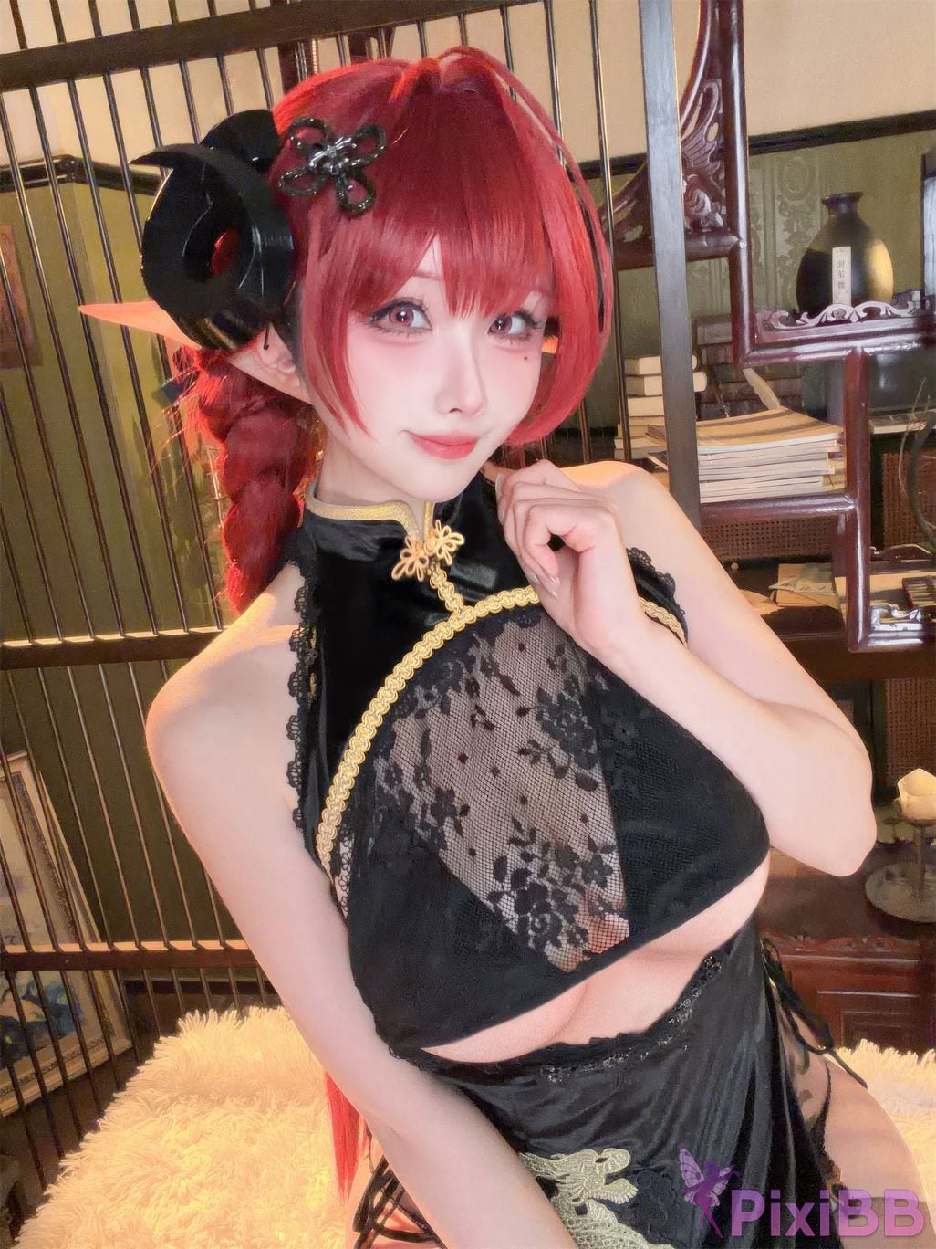 Cosplayer rioko Liangliangzi azur lane Hindenburg cheongsam Deep Pavilion Dance Theater PixiBB.COM 022