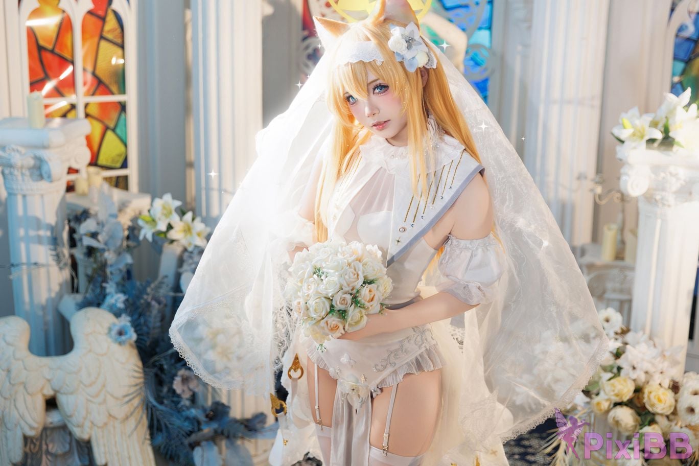 Cosplayer Essie aiwest Blue Archive Elo Marys wedding PixiBB.COM 006