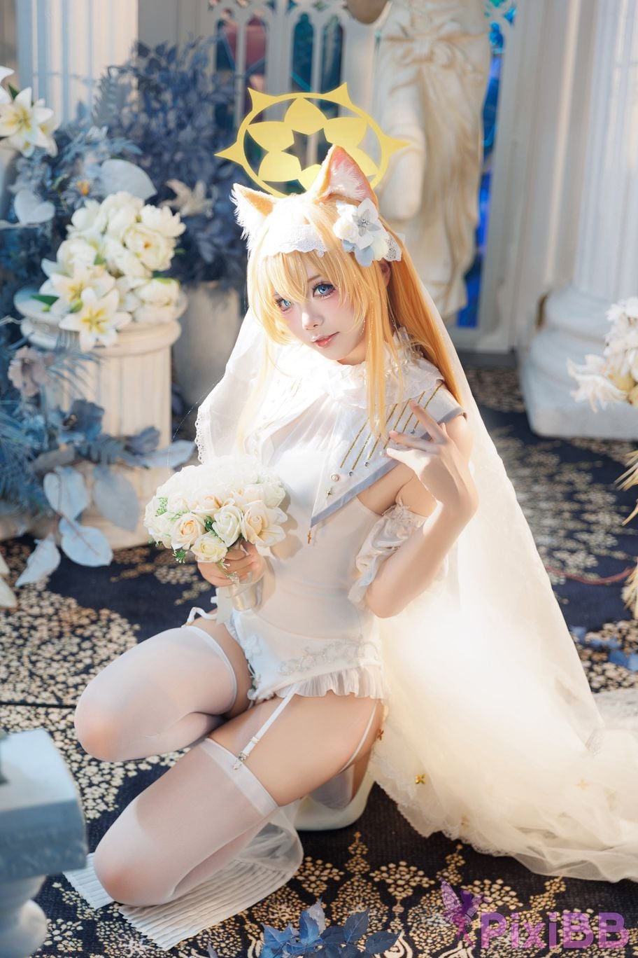 Cosplayer Essie aiwest Blue Archive Elo Marys wedding PixiBB.COM 008