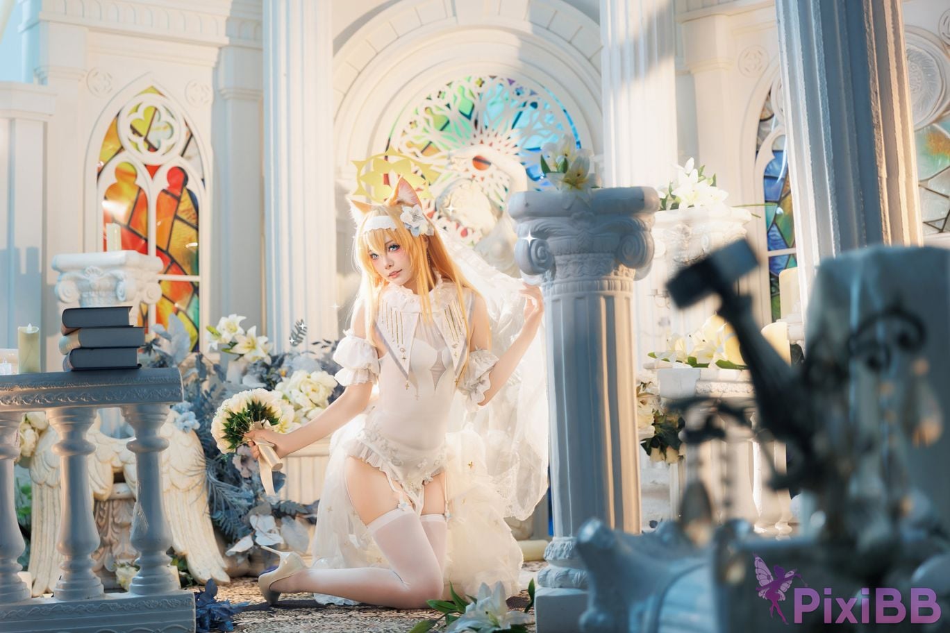 Cosplayer Essie aiwest Blue Archive Elo Marys wedding PixiBB.COM 010