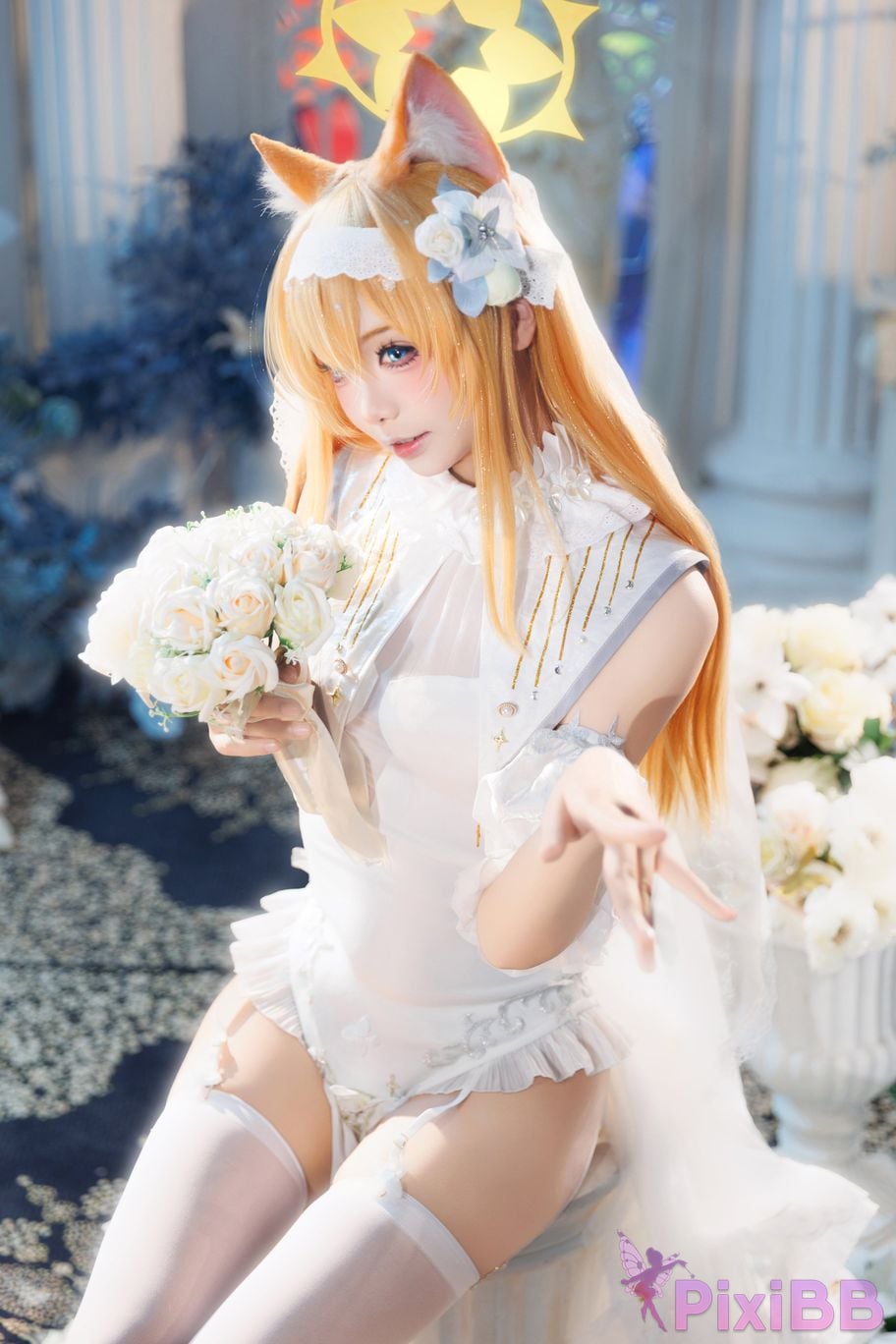 Cosplayer Essie aiwest Blue Archive Elo Marys wedding PixiBB.COM 029
