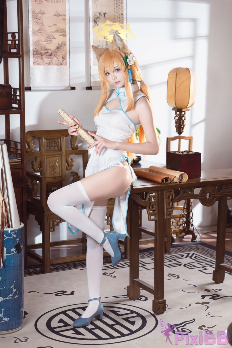 Cosplayer Essie aiwest Blue Archive Elo Marie cheongsam PixiBB.COM 001