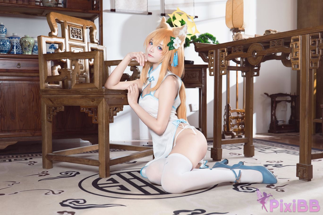 Cosplayer Essie aiwest Blue Archive Elo Marie cheongsam PixiBB.COM 010