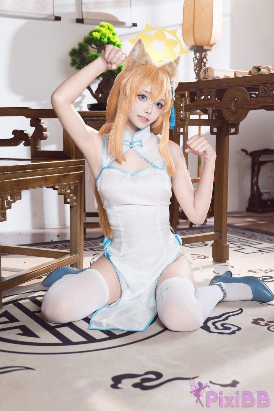 Cosplayer Essie aiwest Blue Archive Elo Marie cheongsam PixiBB.COM 011