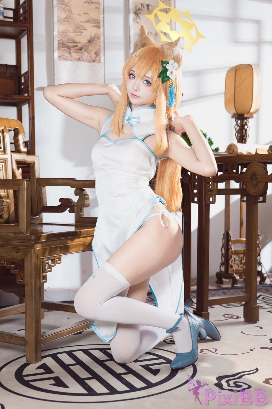 Cosplayer Essie aiwest Blue Archive Elo Marie cheongsam PixiBB.COM 014