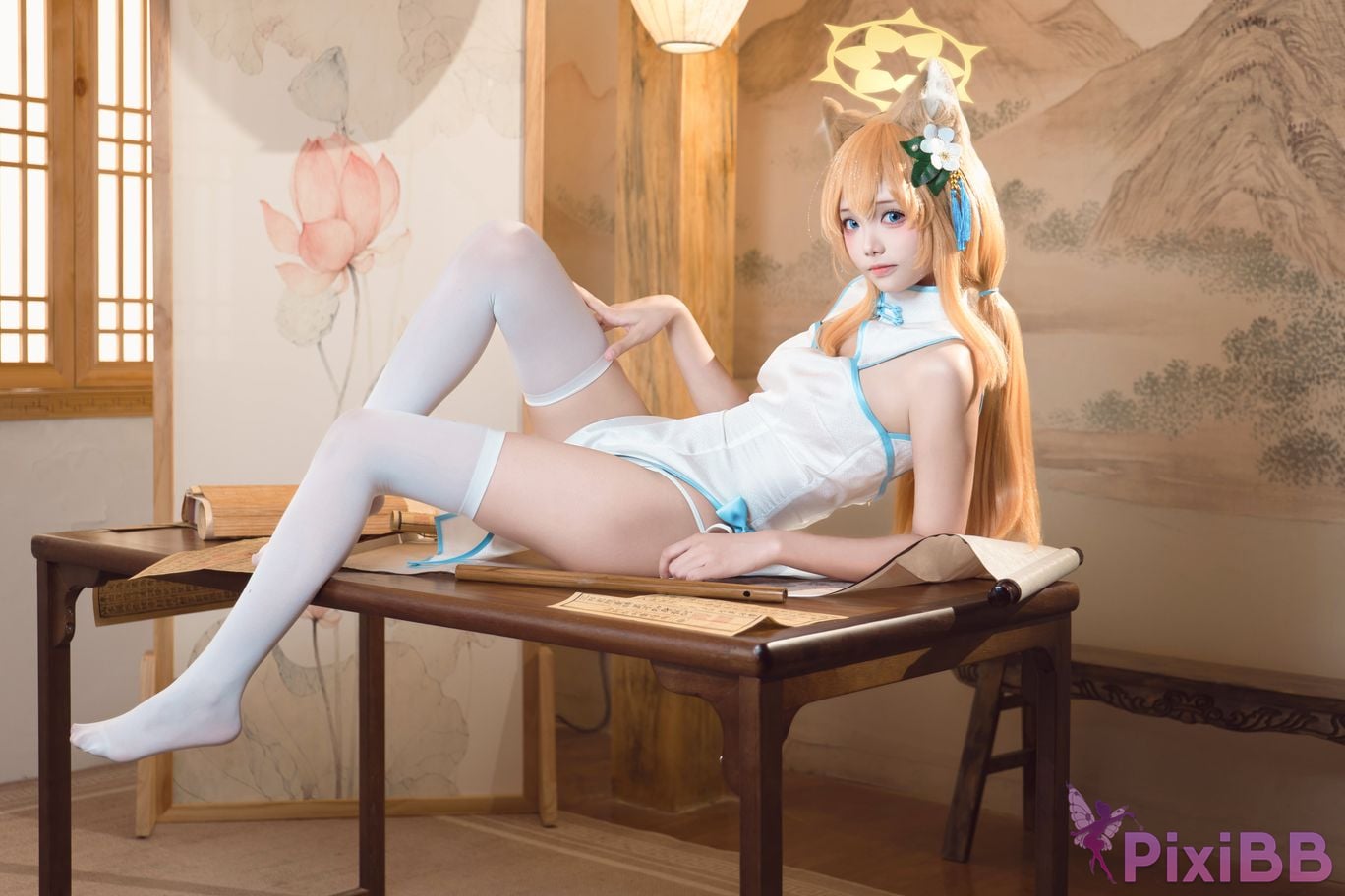 Cosplayer Essie aiwest Blue Archive Elo Marie cheongsam PixiBB.COM 024