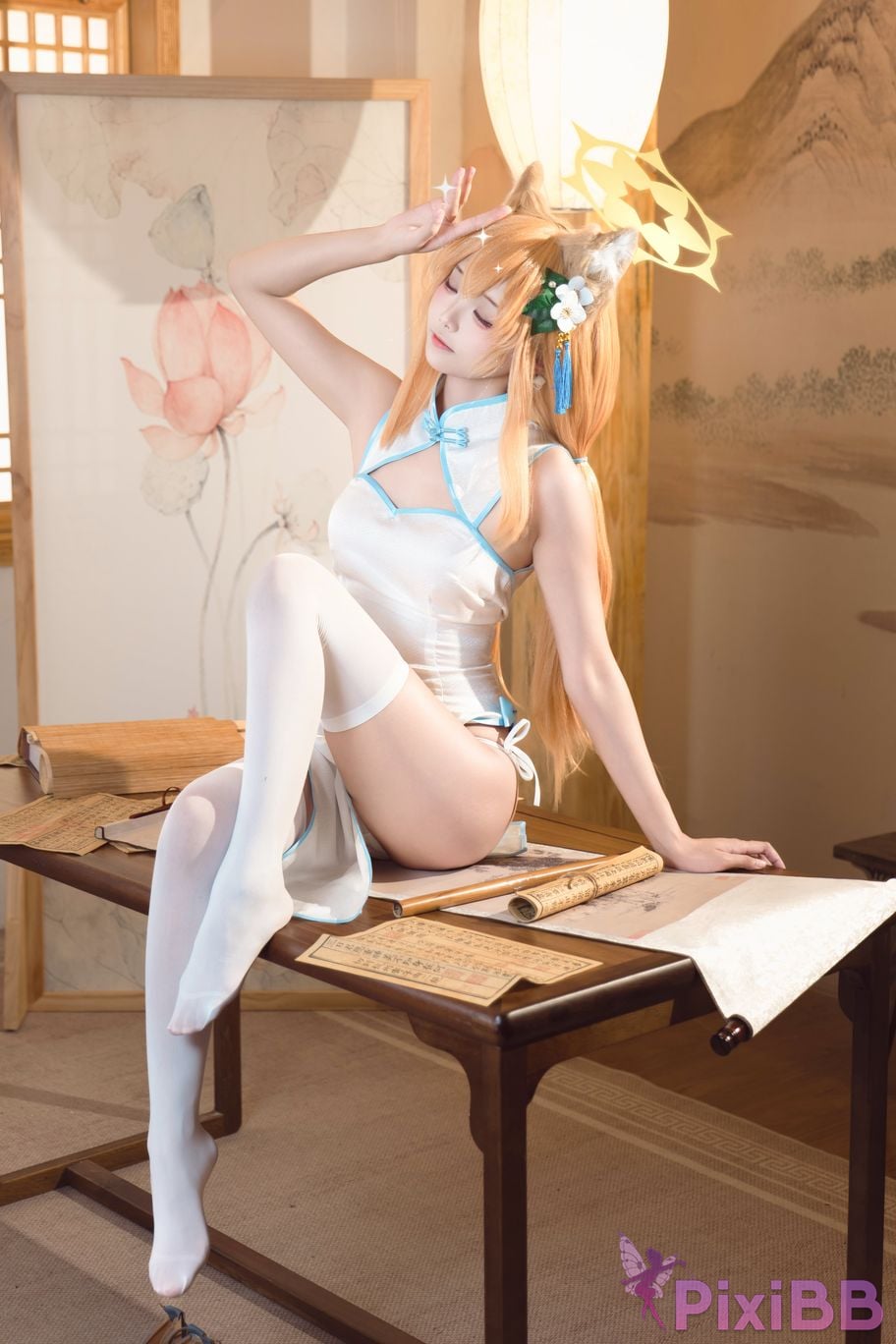 Cosplayer Essie aiwest Blue Archive Elo Marie cheongsam PixiBB.COM 028