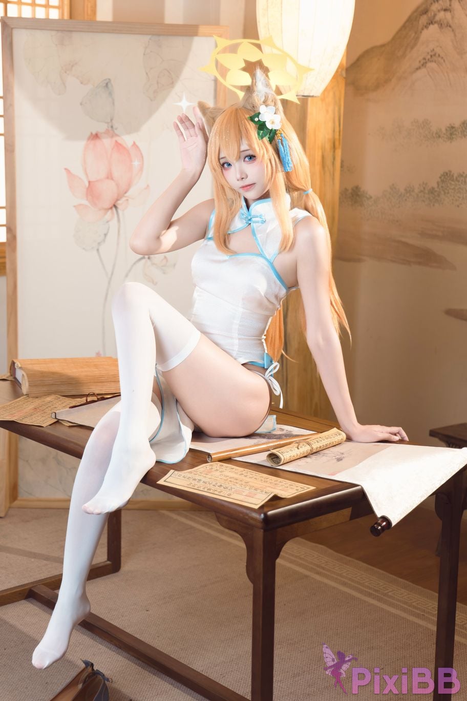 Cosplayer Essie aiwest Blue Archive Elo Marie cheongsam PixiBB.COM 029
