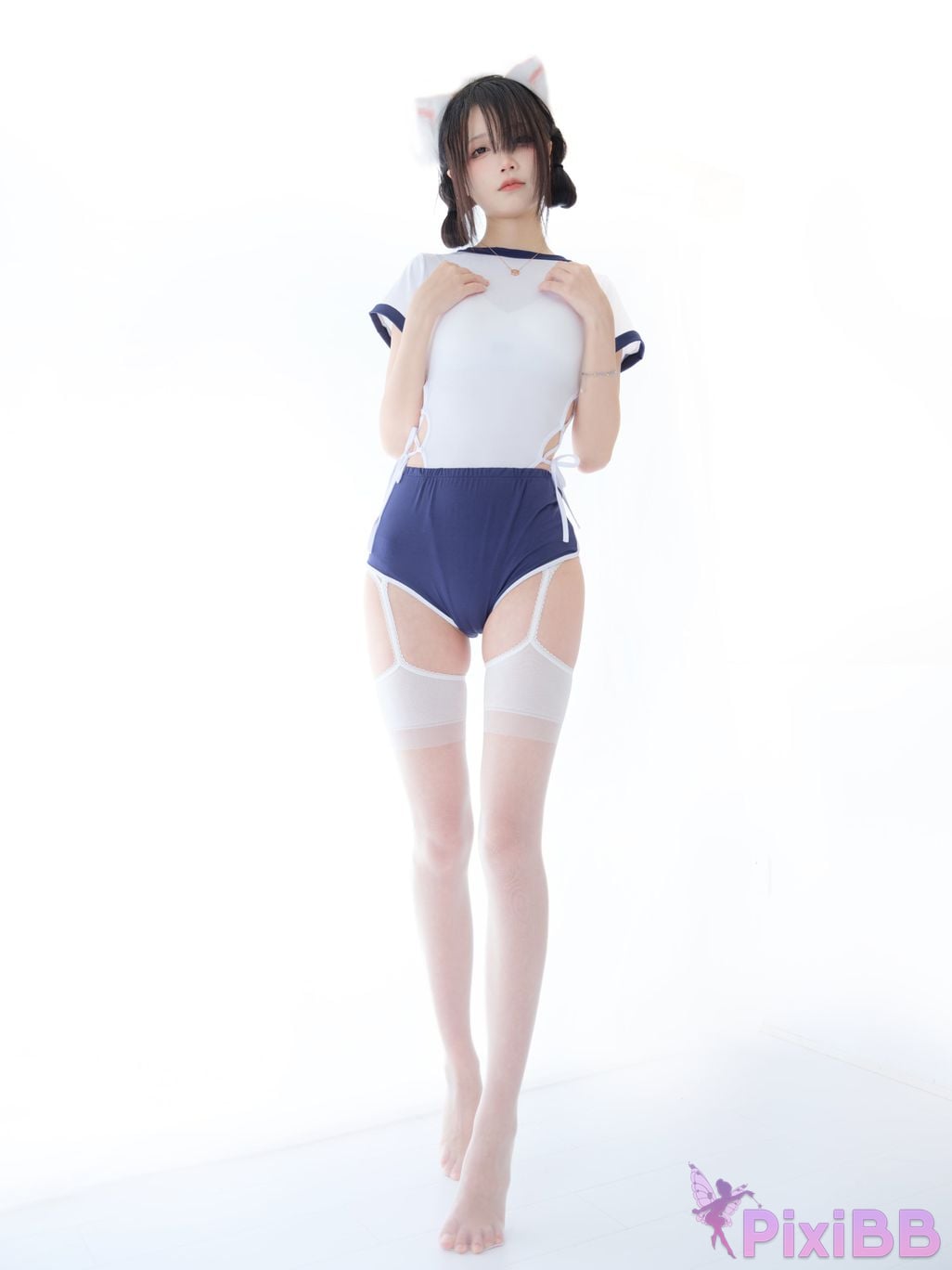 Cosplay Five Updates Hundred Ghosts Captain Gymnastics Clothes Cat Ears PixiBB.COM 001