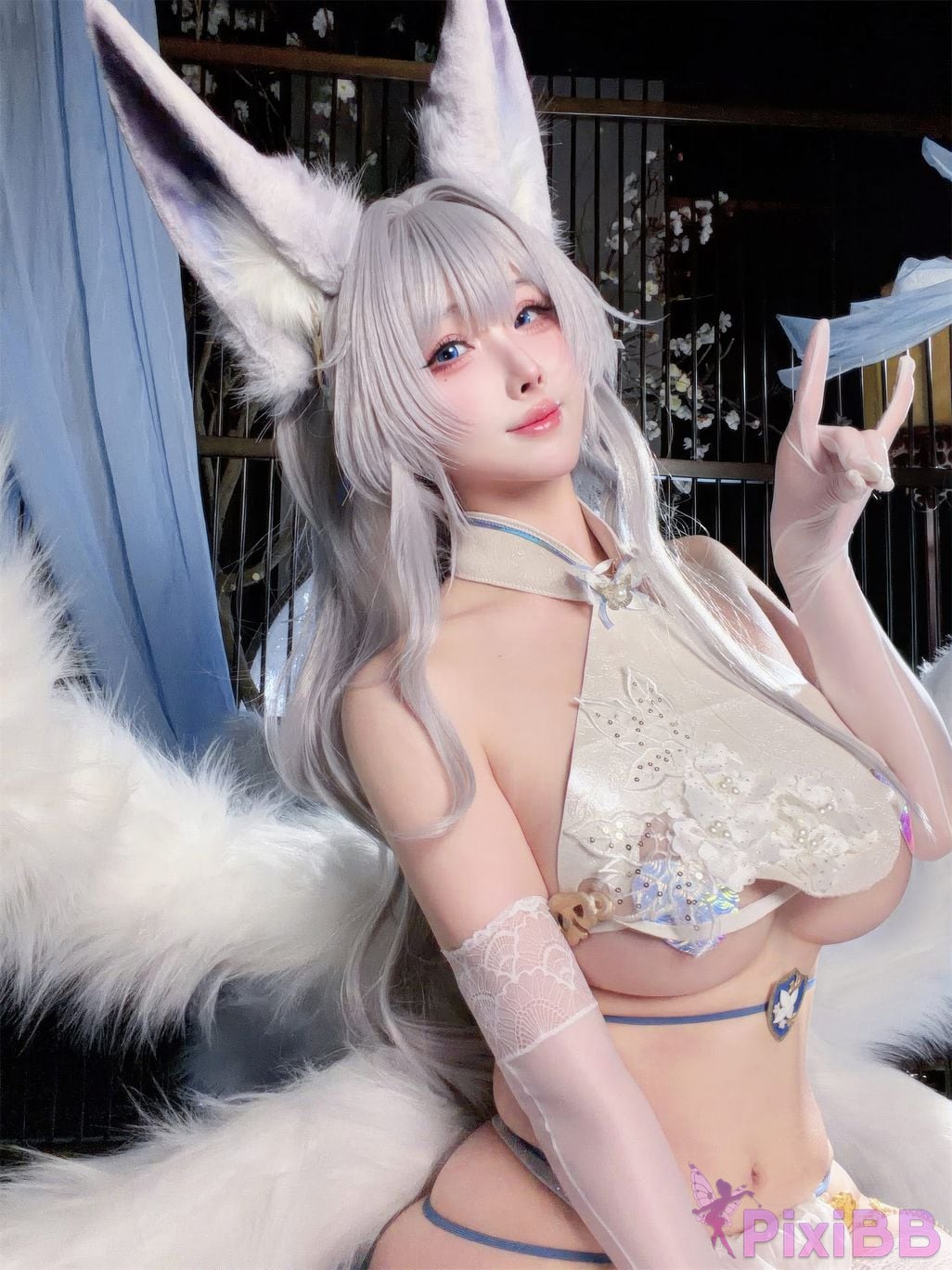 Cosplayer rioko Liangliangzi azur lane Shinano cheongsam Blending into one dream PixiBB.COM 024