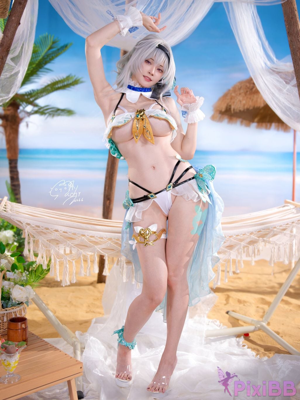 Cosplayer Machi ma ji beng huai xing qiong tie dao liu ying yong zhuang Firefly Bikini PixiBB.COM 006