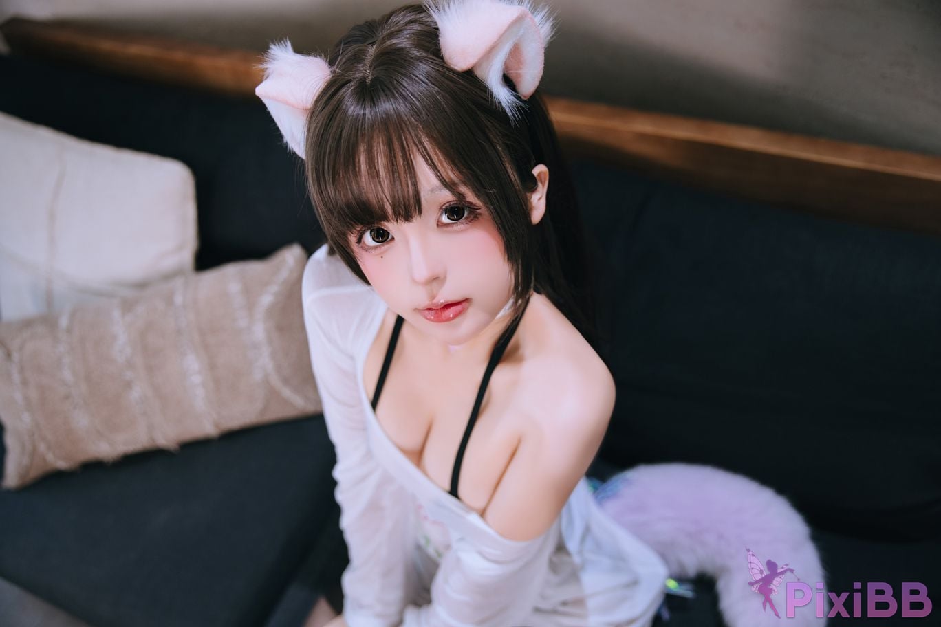 Cosplayer Hinajiao cat at home PixiBB.COM 020