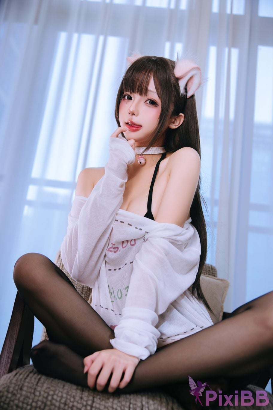 Cosplayer Hinajiao cat at home PixiBB.COM 042