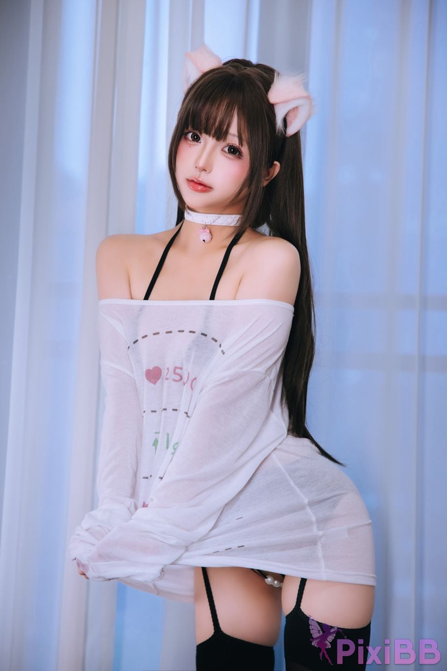 Cosplayer Hinajiao cat at home PixiBB.COM 044