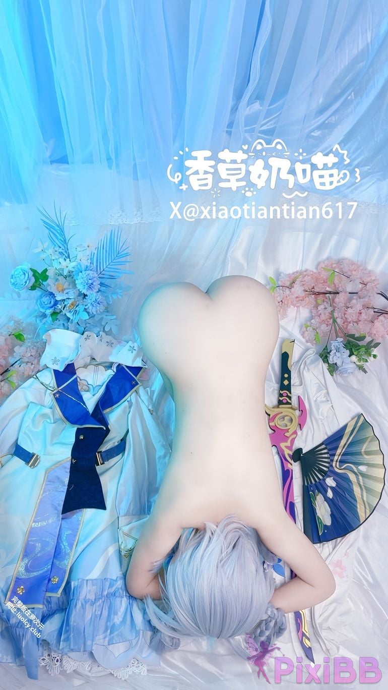 Cosplayer Vanilla Milk Meow Two tailed white tiger loli exposed outdoors PixiBB.COM 231