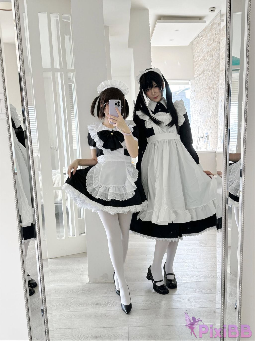 Cosplayer Senior Sister Xuan Xiao One hundred thousand precious volts double maid PixiBB.COM 003