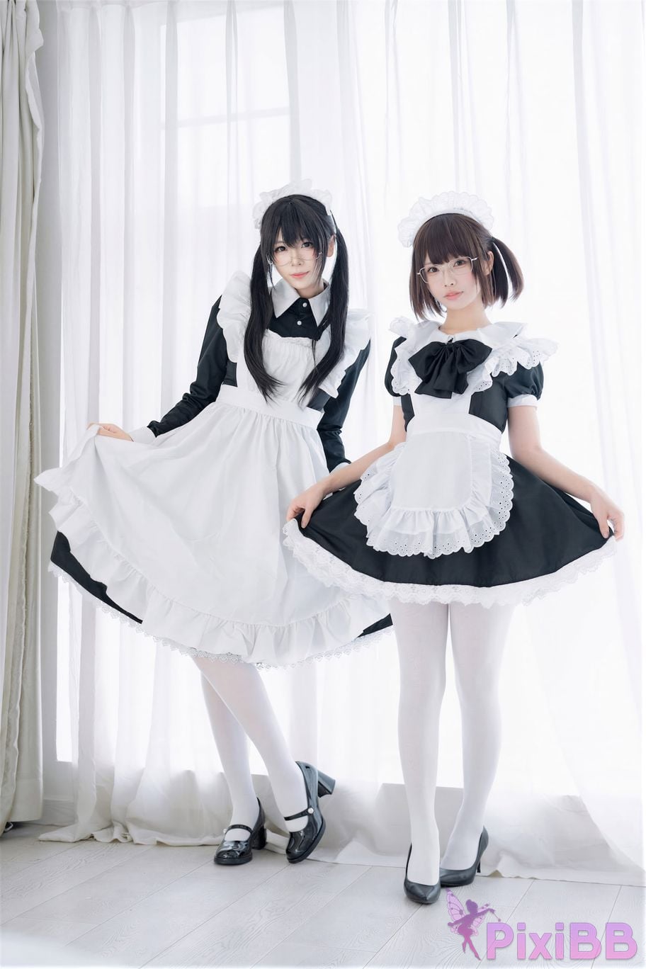 Cosplayer Senior Sister Xuan Xiao One hundred thousand precious volts double maid PixiBB.COM 015