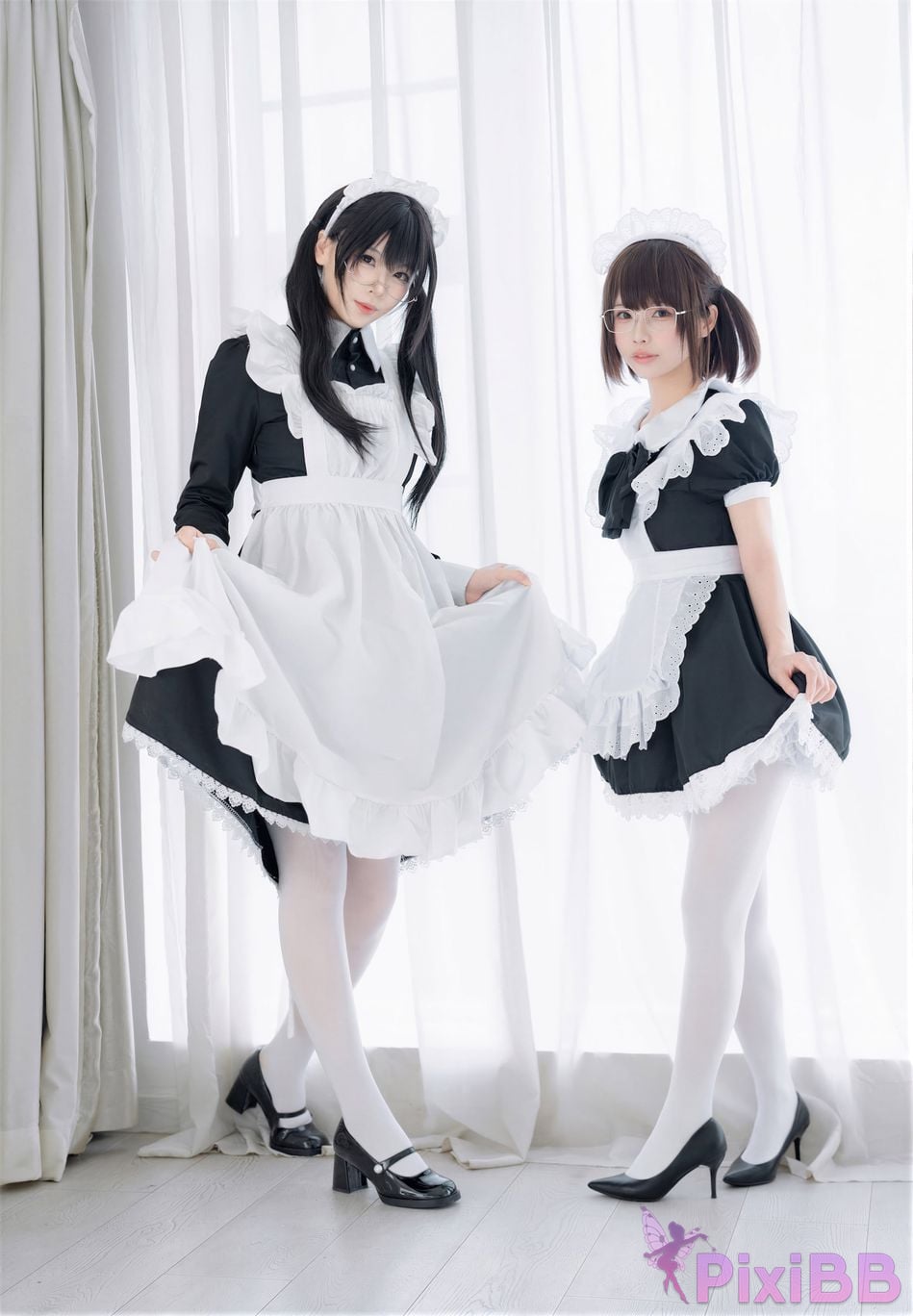 Cosplayer Senior Sister Xuan Xiao One hundred thousand precious volts double maid PixiBB.COM 016